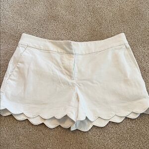 LOFT White Scalloped Shorts